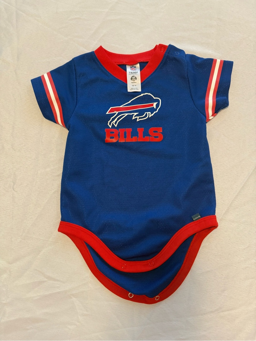 NFL Buffalo Bills Blue and Red Gerber brand 18M  Onesie for Baby/Toddler